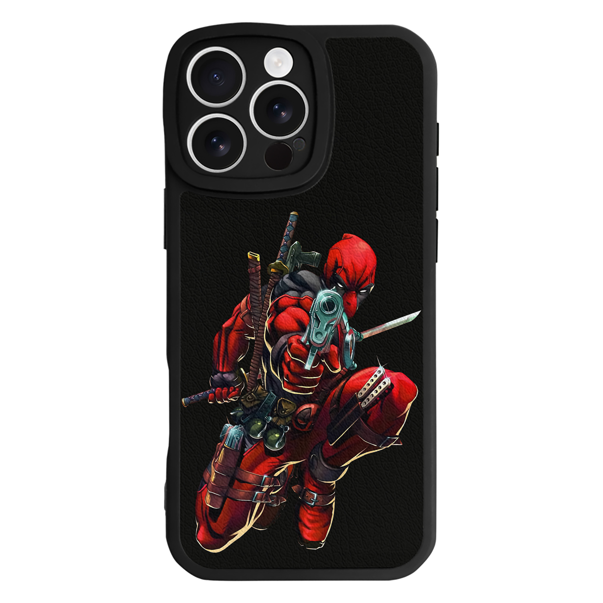 （画像用） Deadpool デッドプール 【iPhone 16シリーズ対応】シリコンスマホケース（レザー調） 材質：シリコン